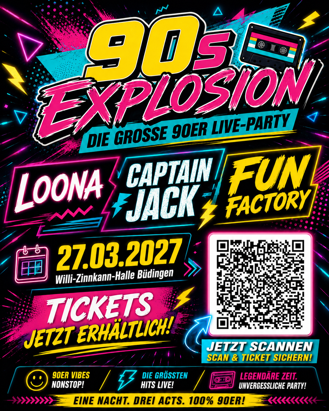 90s Explosion Veranstaltungsflyer